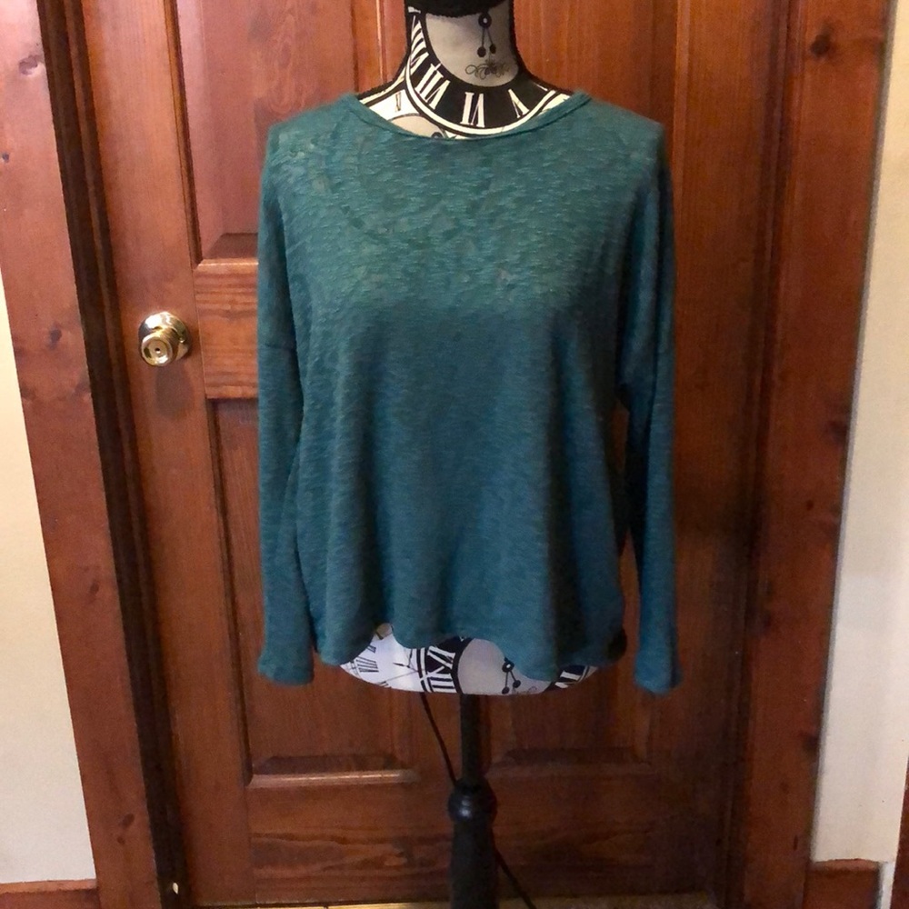 Teal long sleeved heavy shirt
